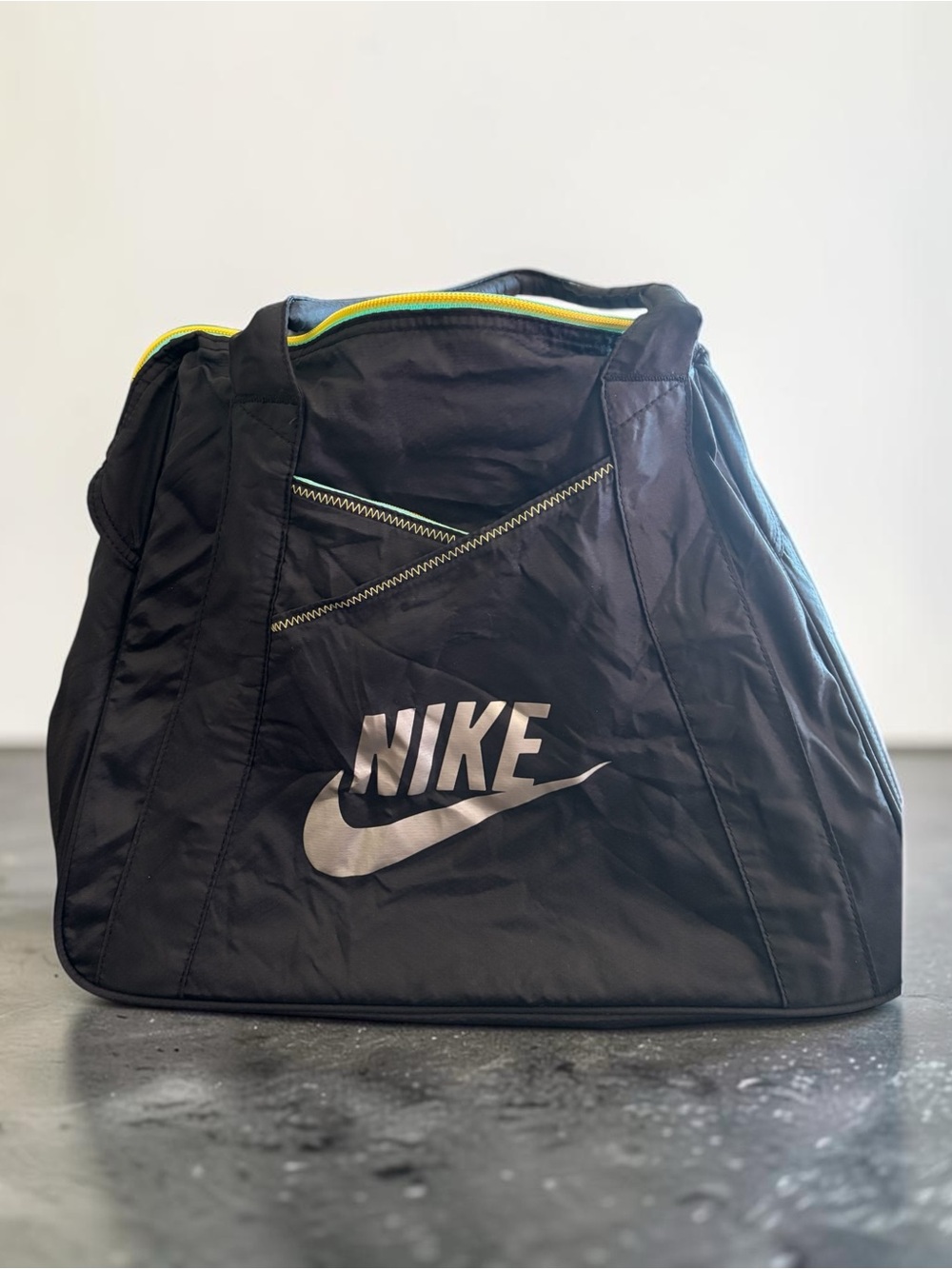 Nike Black Tote / Gym Bag with Green & Yellow Accents